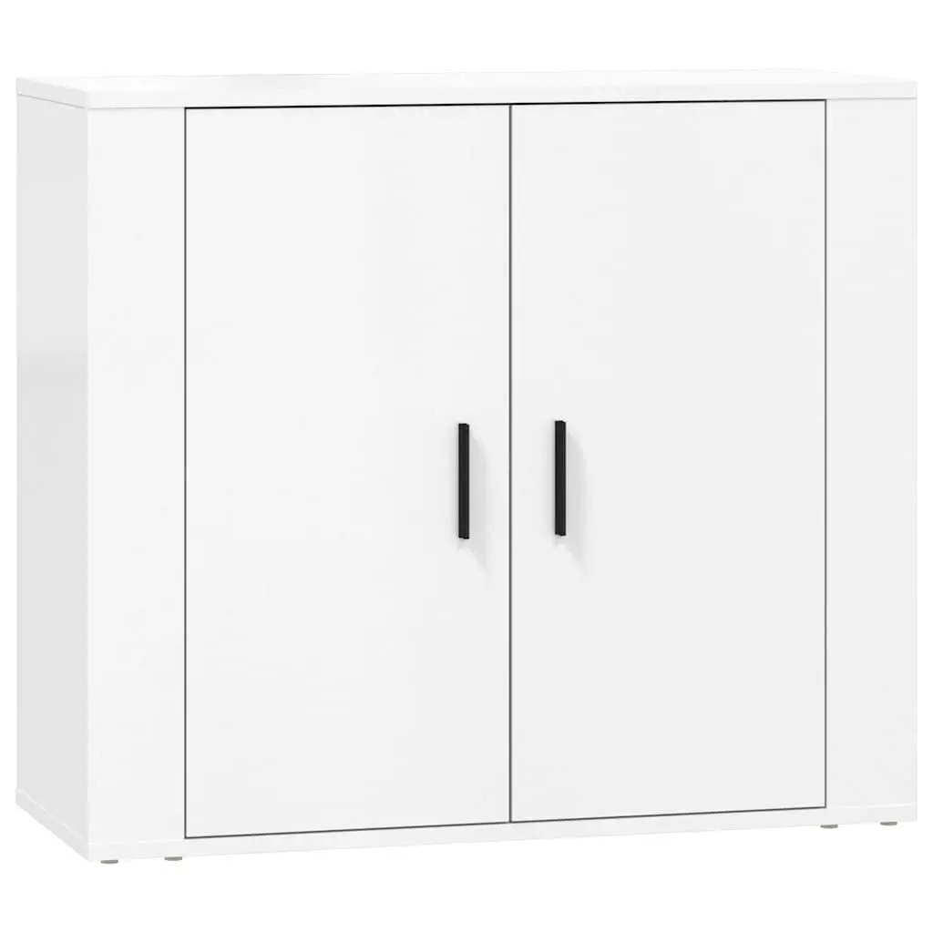 White Engineered Wood Sideboard Cabinet Set