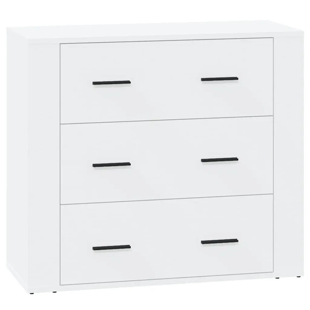 Sideboards 3 Piece White Storage Cabinet Engineered Wood Buffet Display Unit