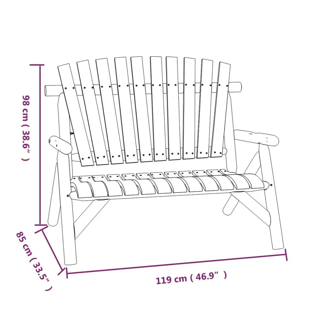 3 Piece Outdoor Garden Lounge Set Solid Spruce Wood Furniture Brown Patio