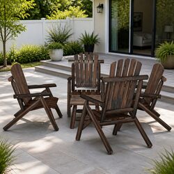5 Piece Garden Lounge Set Solid Wood Spruce Outdoor Furniture with Table