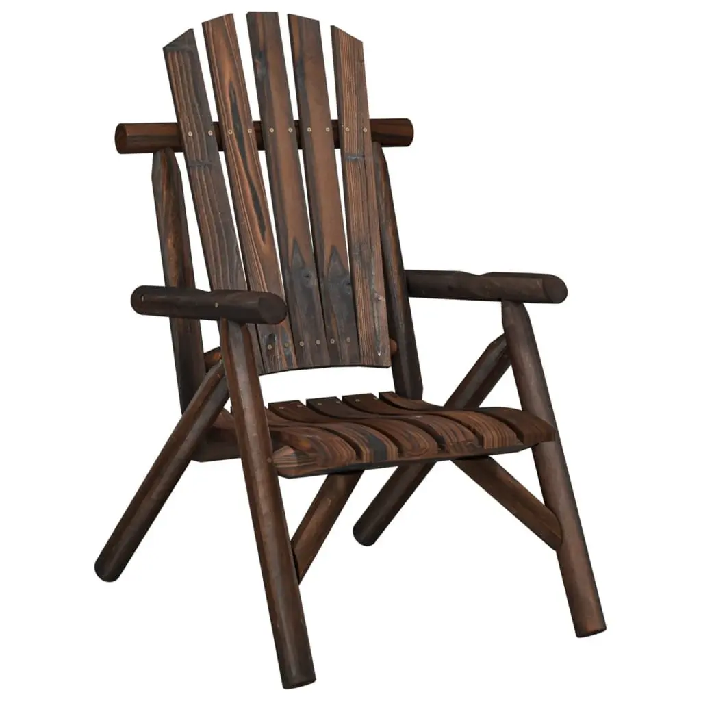 5 Piece Adirondack Style Garden Lounge Set Brown Solid Spruce Wood Outdoor Furniture