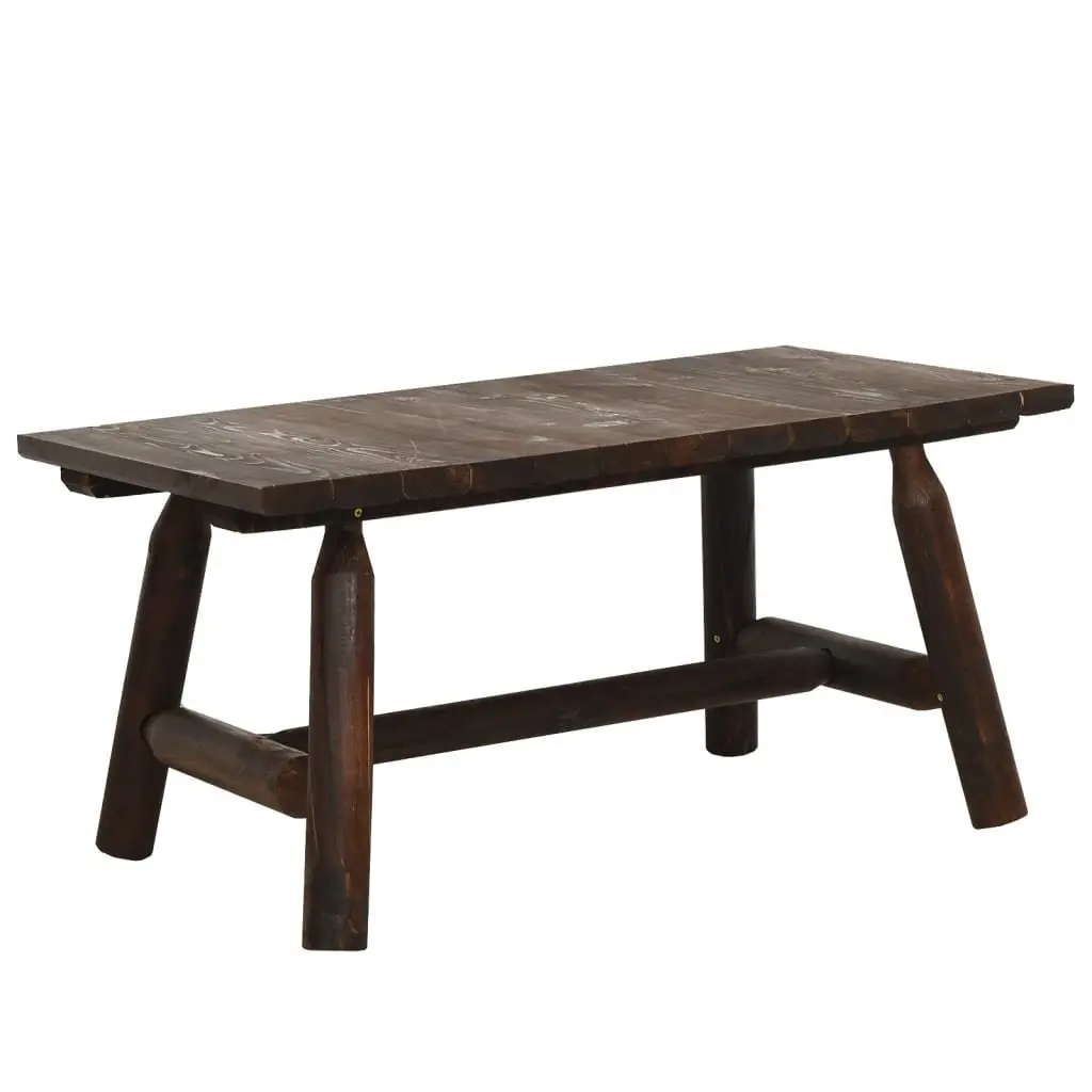 5 Piece Adirondack Style Garden Lounge Set Brown Solid Spruce Wood Outdoor Furniture