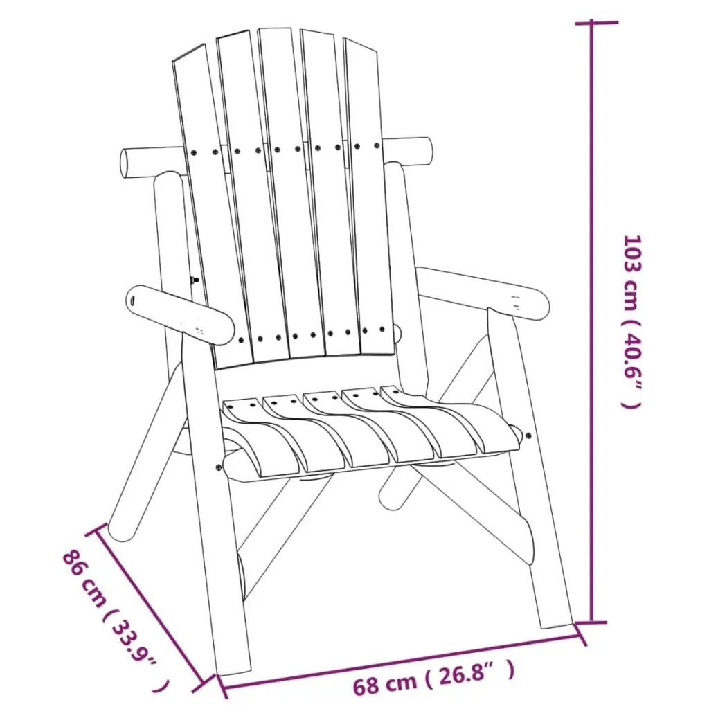 5 Piece Adirondack Style Garden Lounge Set Brown Solid Spruce Wood Outdoor Furniture
