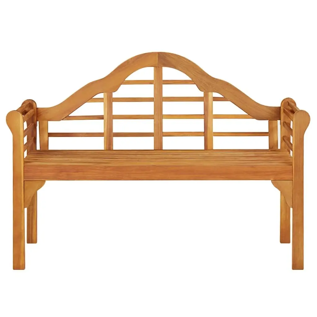 Outdoor Garden Bench 125cm Solid Wood Acacia Brown Backrest Armrests Patio