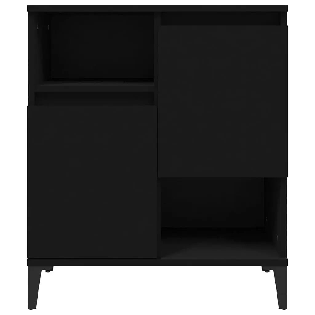 Sideboard Cabinet 2 pcs Black 60x35x70 cm Storage Buffet Engineered Wood