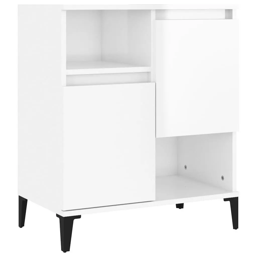 Sideboards High Gloss White Engineered Wood 60x35x70cm Set of 2