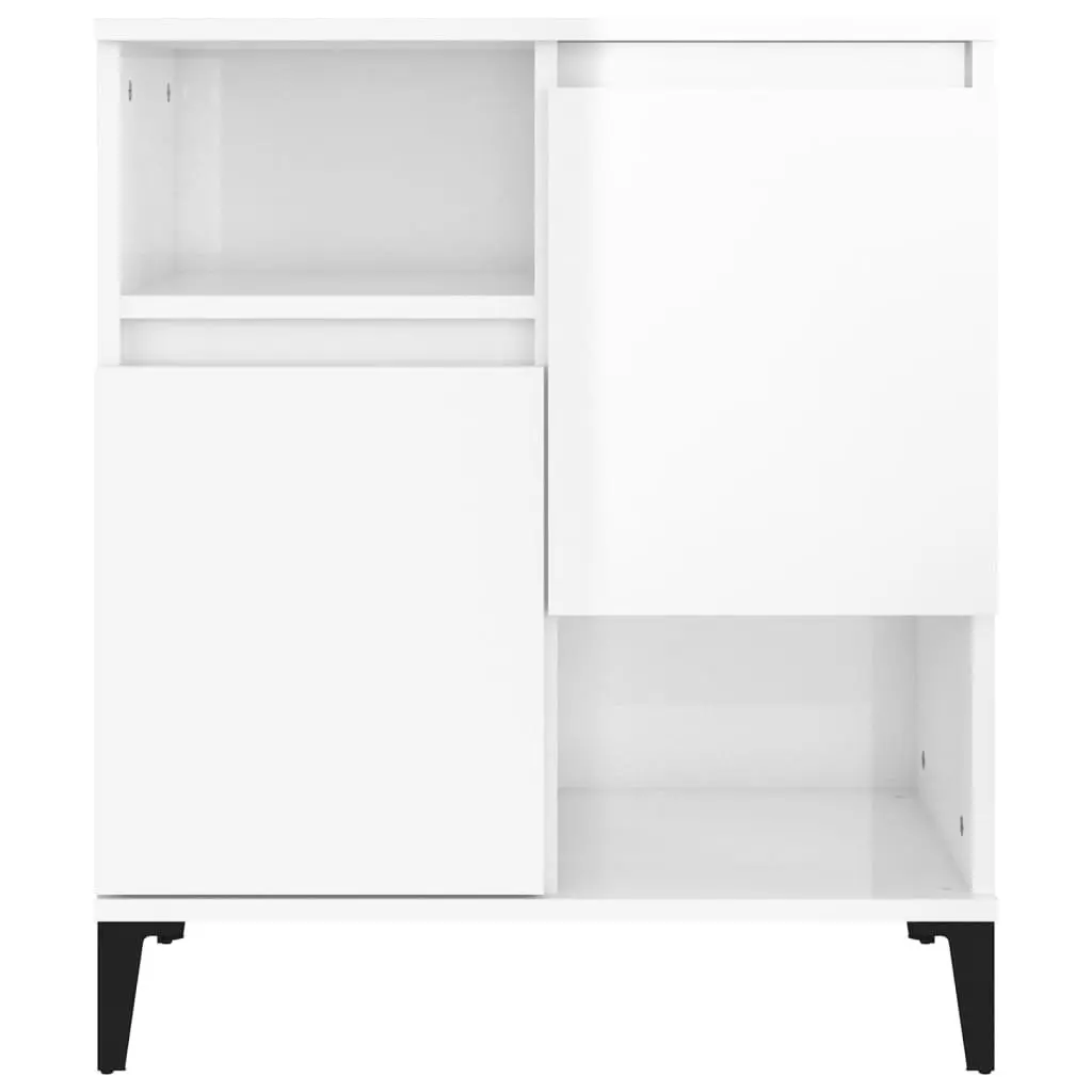 Sideboards High Gloss White Engineered Wood 60x35x70cm Set of 2