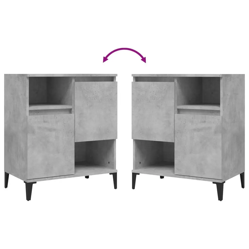 Sideboard Cabinet Grey Engineered Wood 60x35x70 cm Storage Unit