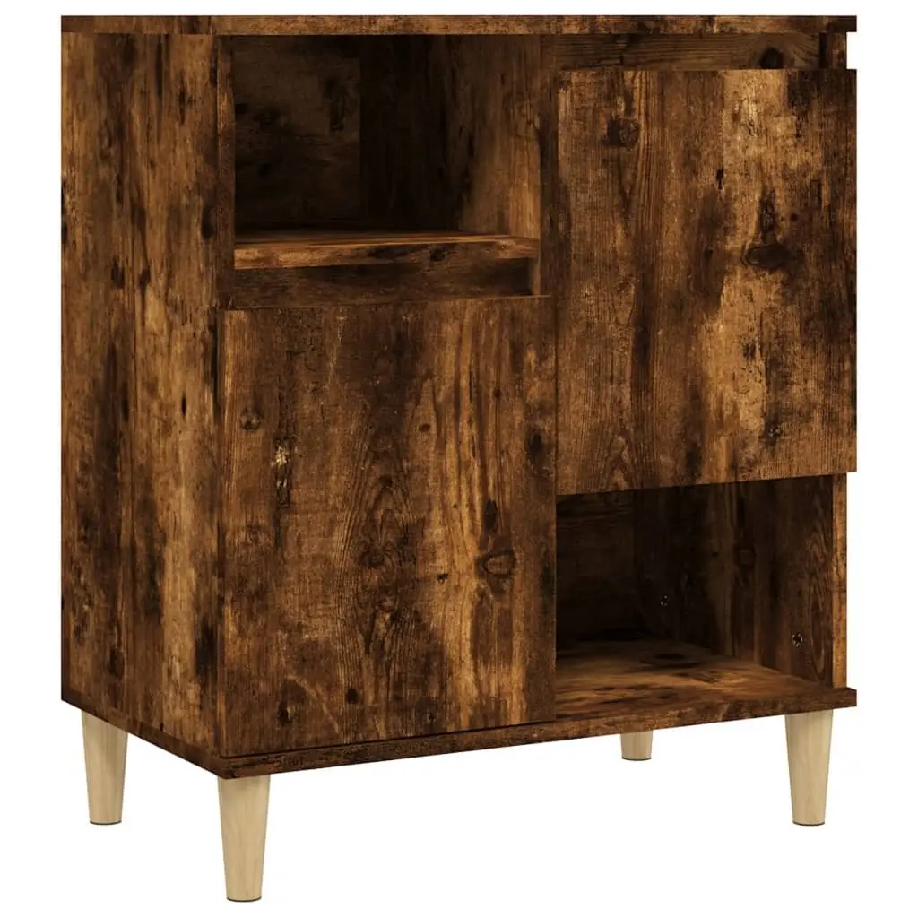 Sideboard Cabinet Brown Engineered Wood Storage Buffet 3 Piece