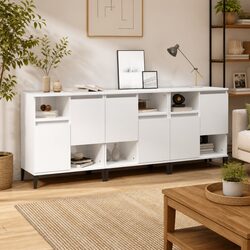 Stylish and Functional 3-Piece High Gloss White Sideboards