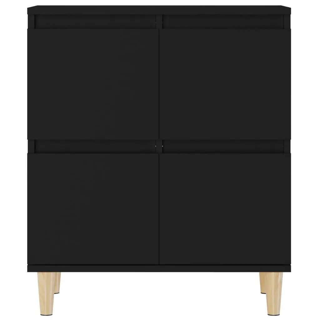 Sideboard Cabinet Black 60x35x70 cm 2 Piece Storage Cupboard Engineered Wood