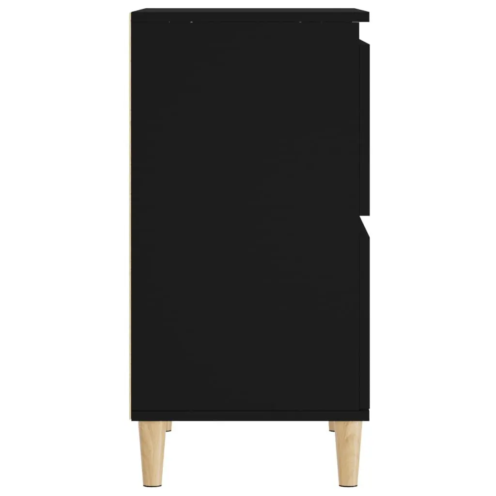 Sideboard Cabinet Black 60x35x70 cm 2 Piece Storage Cupboard Engineered Wood