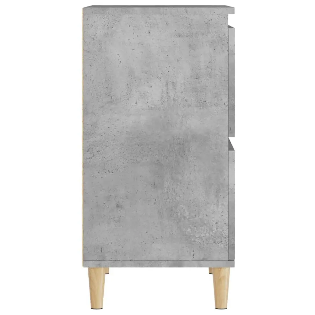 Storage Cupboard Grey Engineered Wood Sideboard 60x35x70cm Set of 2