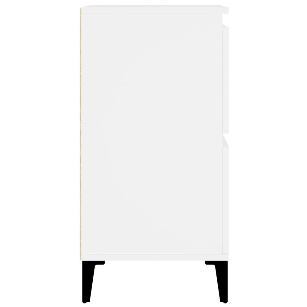Sideboards White 2 pcs 60x35x70 cm Engineered Wood Storage Cabinet Compartments