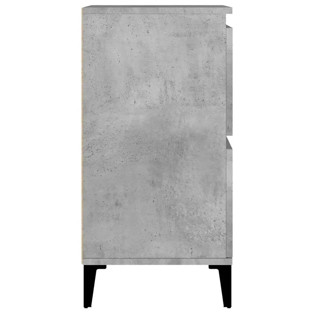 Sideboard Cabinet 2 pcs Grey Engineered Wood Storage Buffet Cupboard 60x35x70cm