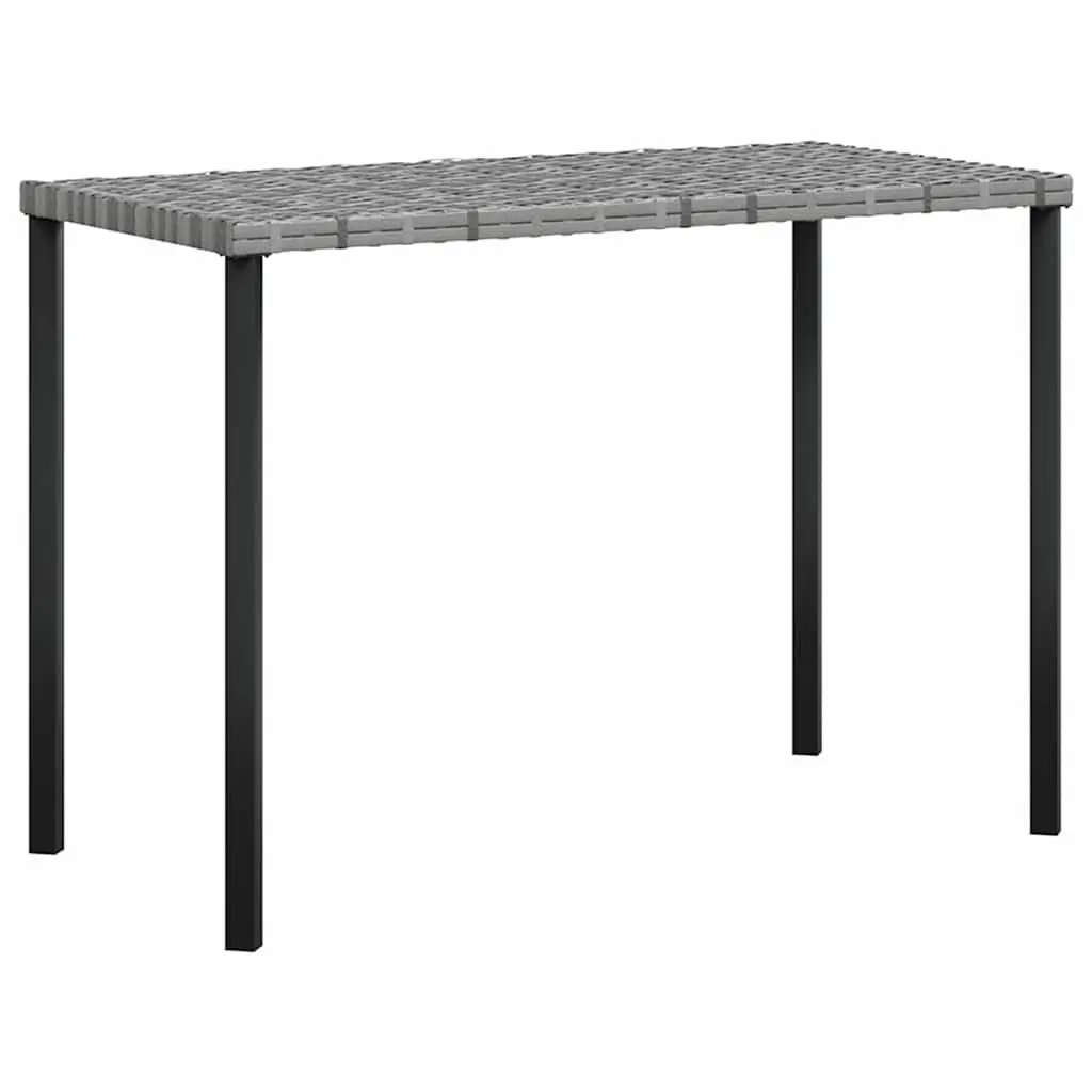 L-Shaped Outdoor Sofa Set Weather-Resistant PE Rattan Grey 5 Piece