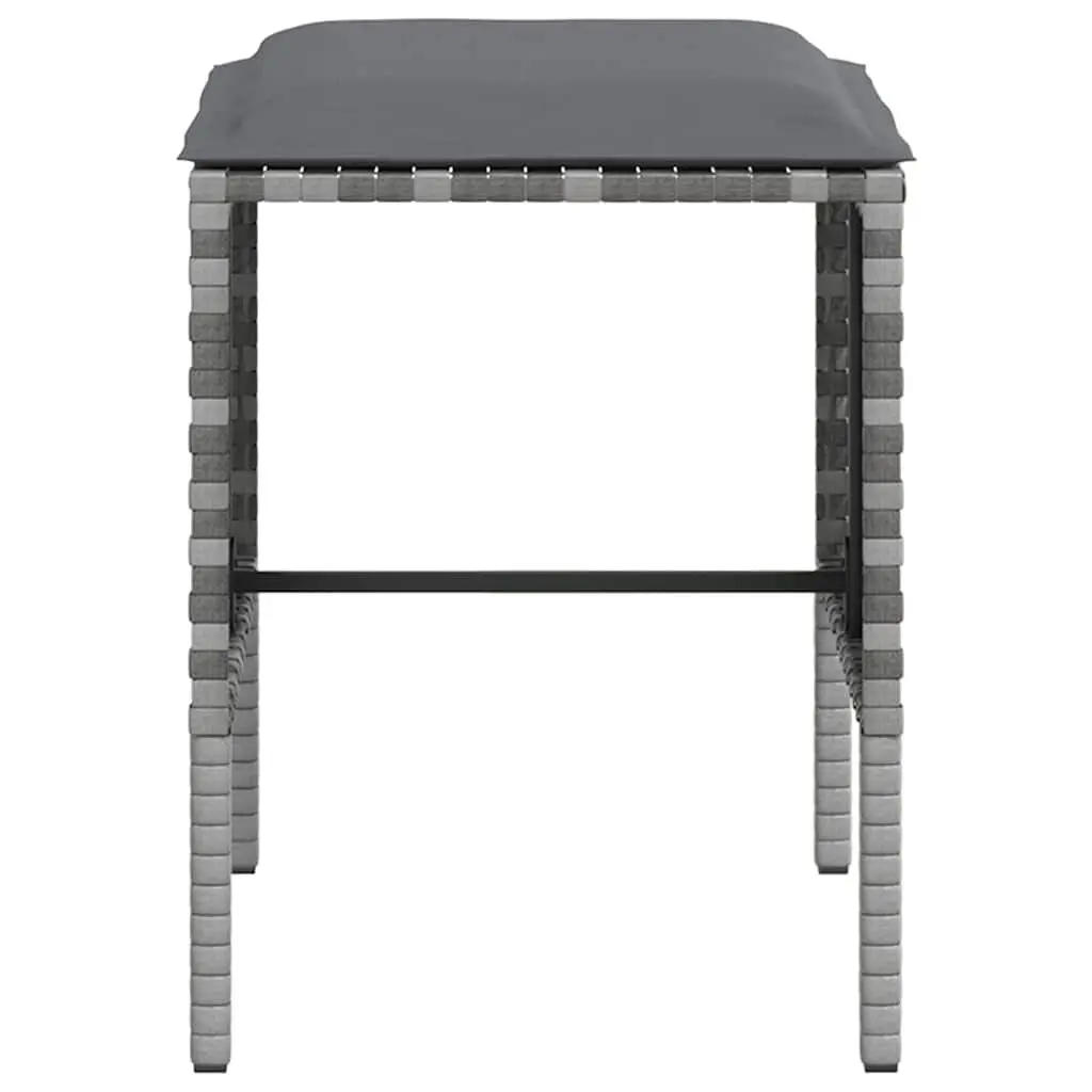 L-Shaped Outdoor Sofa Set Weather-Resistant PE Rattan Grey 5 Piece