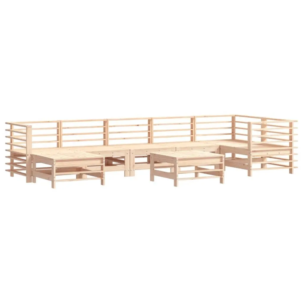 Garden Lounge Set 8 Piece Outdoor Furniture Patio Sofa with Cushions Solid Wood