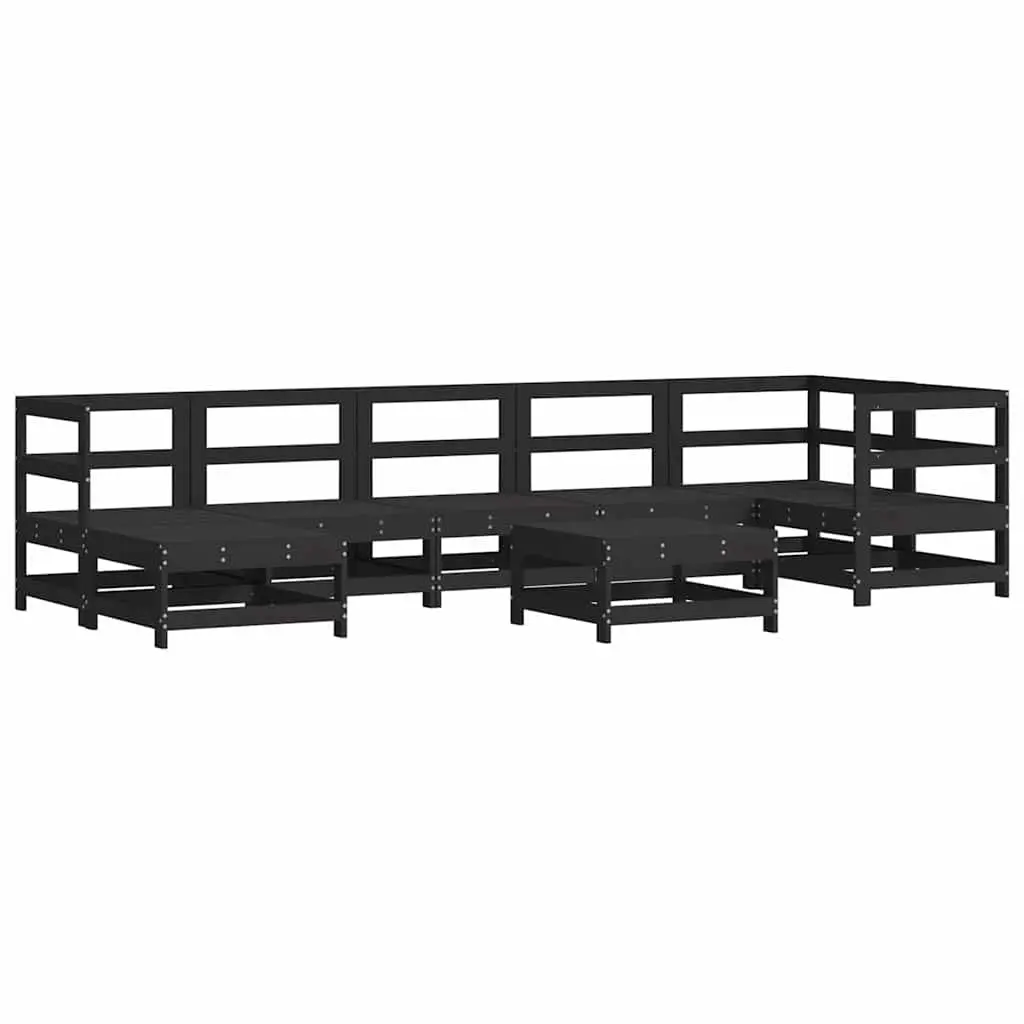 Garden Lounge Set 8 Piece Outdoor Furniture Patio Sofa with Cushions Black