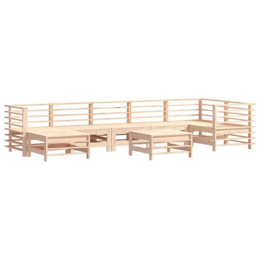 Garden Lounge Set Modular Wooden 8 Piece Outdoor Furniture with Cushions