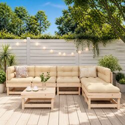 Garden Lounge Set 7 Piece Outdoor Furniture Sofa with Cushions Patio Seating