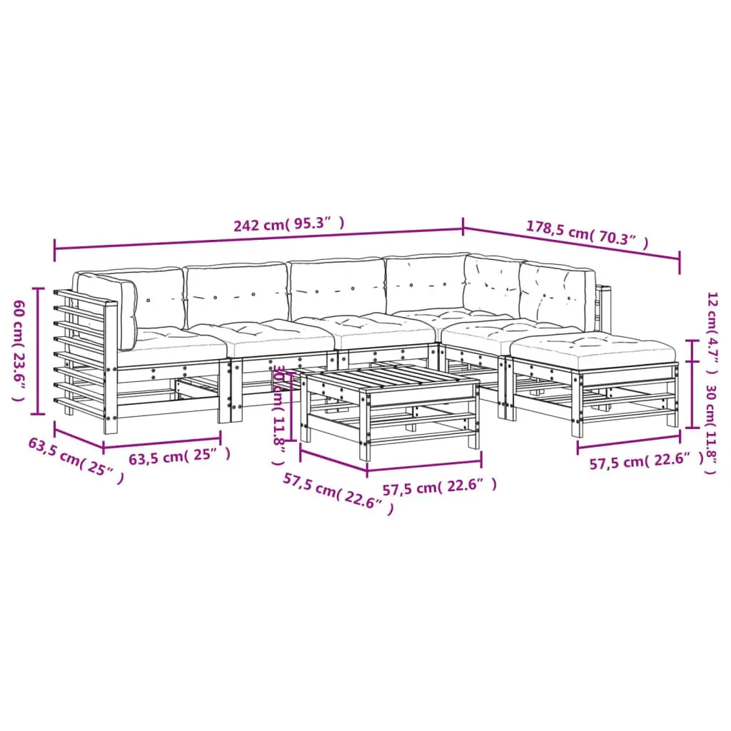 7 Piece Garden Lounge Set
