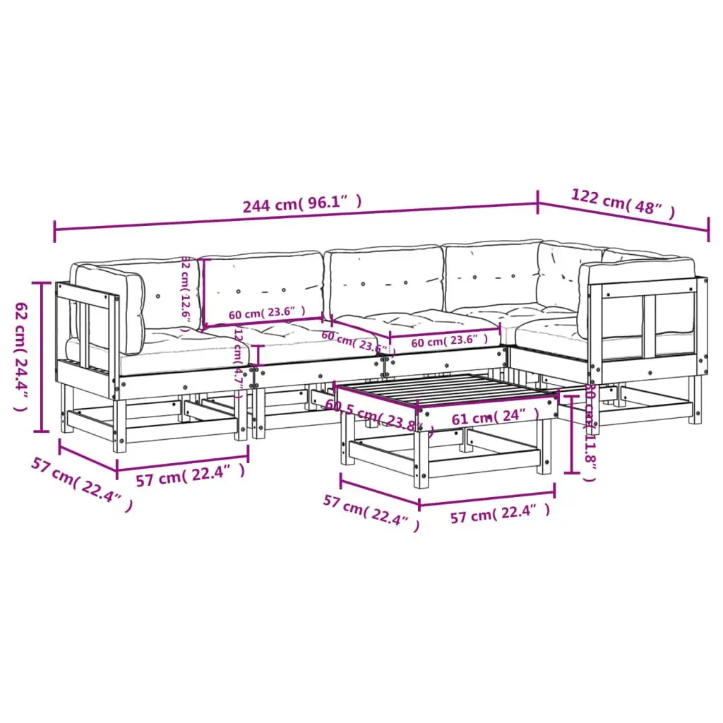6 Piece Garden Lounge Set