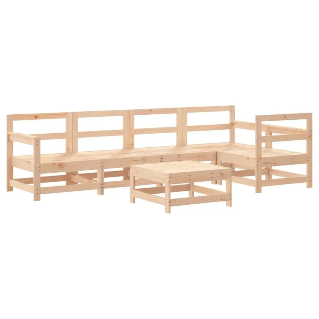 Garden Lounge Set 6 Piece Outdoor Furniture Patio Sofa with Cushions Wood