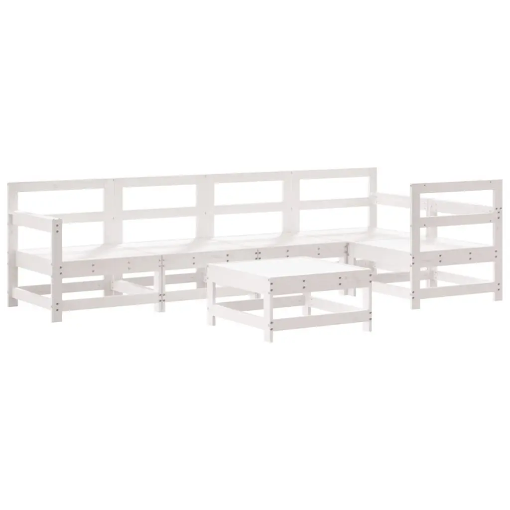 Garden Lounge Set 6 Piece Outdoor Furniture Patio Seating with Cushions White