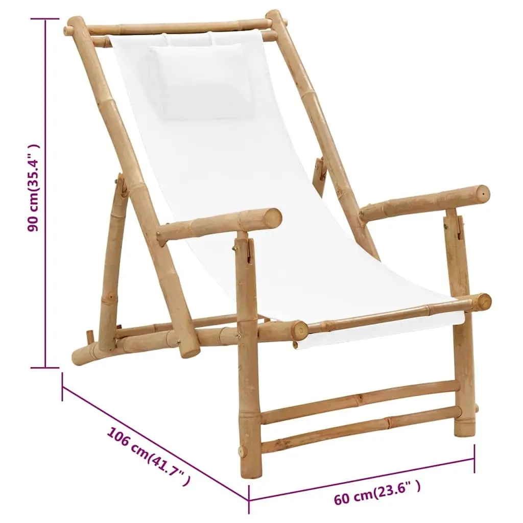 Outdoor Deck Chair in White
