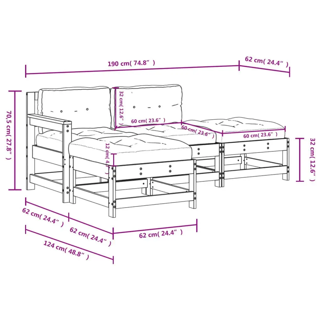 4-Piece Garden Lounge Set for Outdoor Relaxation
