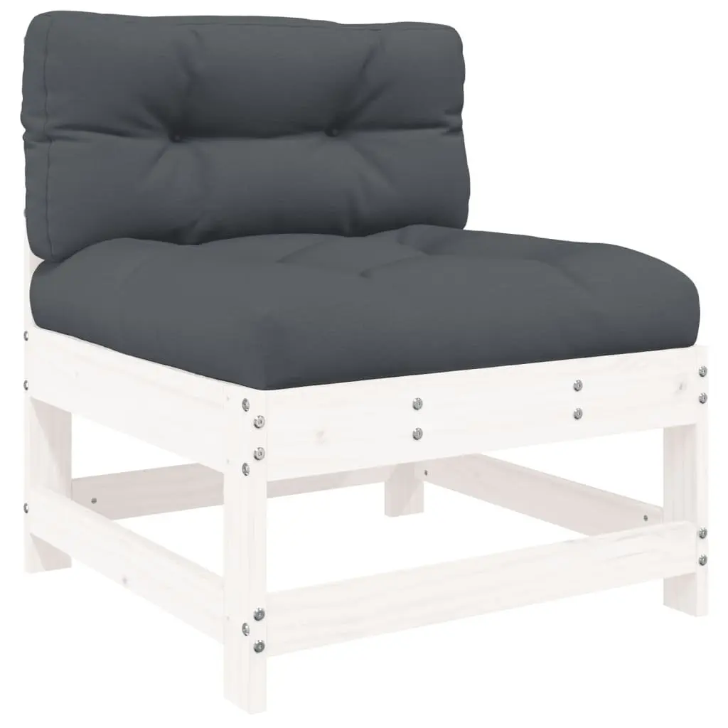 Garden Lounge Set 5 Piece Outdoor Furniture with Cushions White Wood Patio