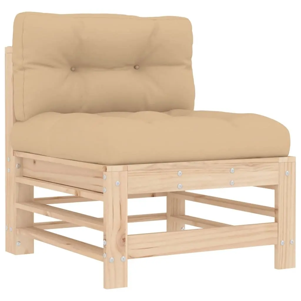 Garden Lounge Set 10 Piece Outdoor Furniture with Cushions Solid Wood Patio