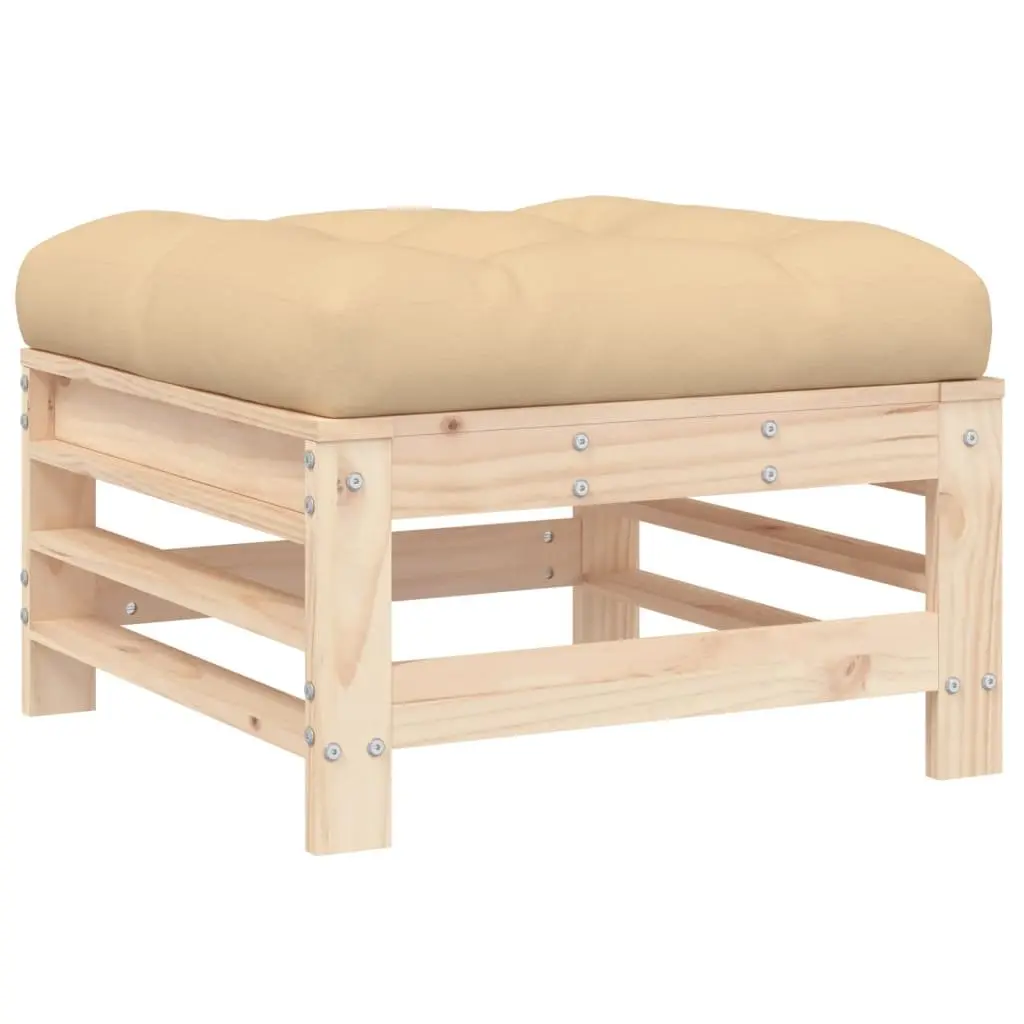 Garden Lounge Set 10 Piece Outdoor Furniture with Cushions Solid Wood Patio