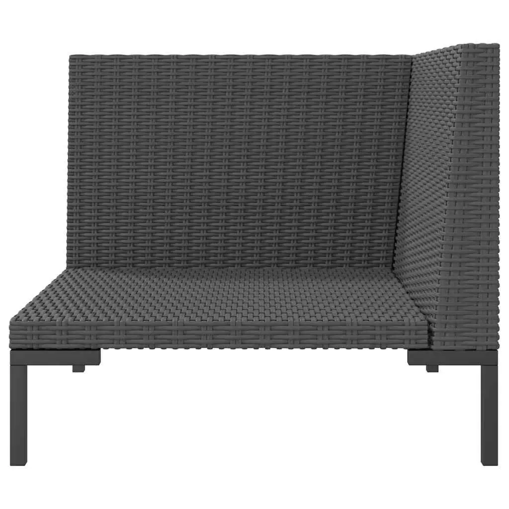 Outdoor Sectional Sofa Half Round Poly Rattan Grey Cushions