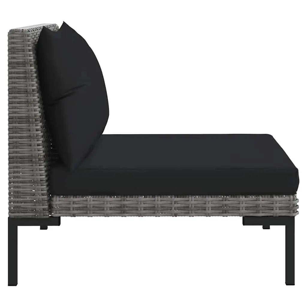 Outdoor Sectional Sofa Unit 3pcs Half Round Garden Seating Set with Cushions