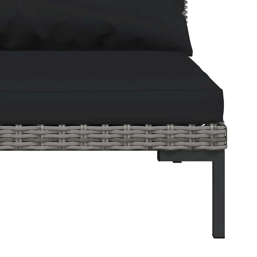 Outdoor Sectional Sofa Unit 3pcs Half Round Garden Seating Set with Cushions