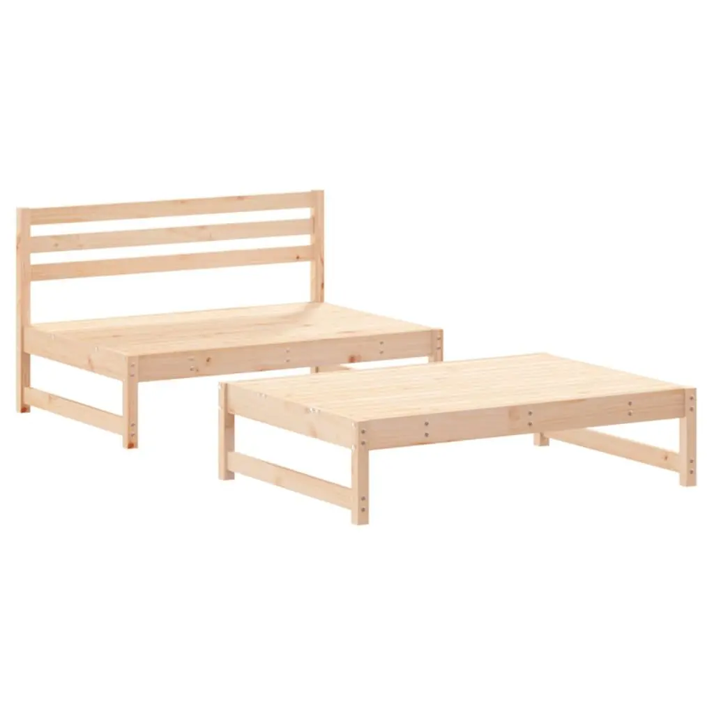Garden Lounge Set Wooden 2 Piece Outdoor Furniture Patio Sofa with Cushions