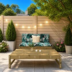 Garden Lounge Set 2 Piece Outdoor Furniture with Cushions Impregnated Pine Wood