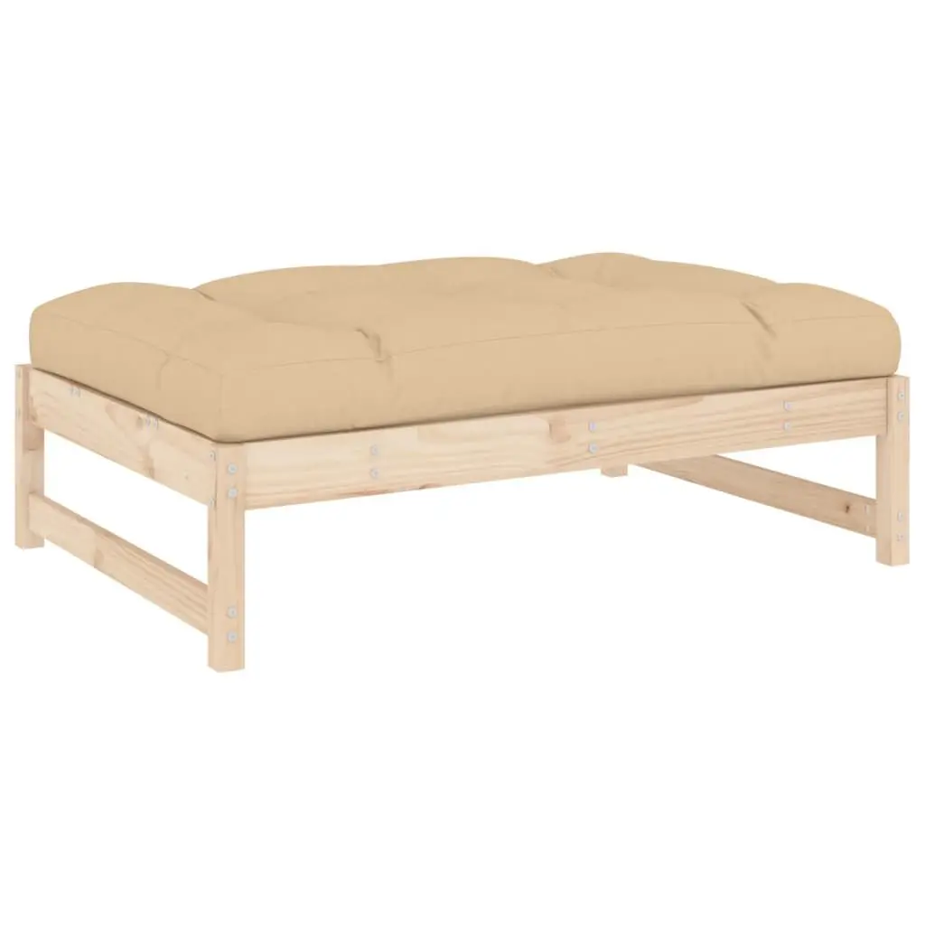 Garden Lounge Set 4 Piece Outdoor Furniture Solid Wood Modular Sofa with