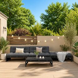 Friendly 4 Piece Black Lounge Set for Your Outdoor Space