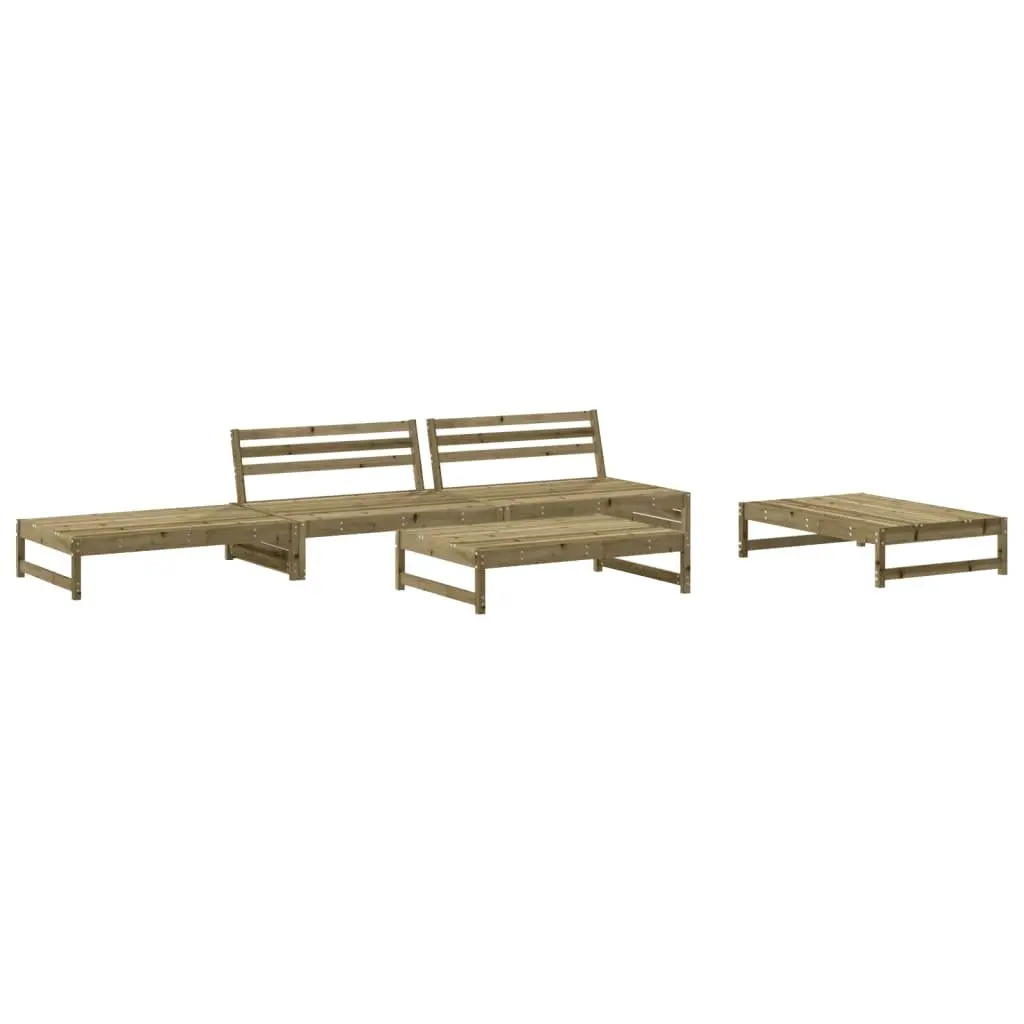 Garden Lounge Set 5 Piece Outdoor Furniture Patio Sofa with Cushions Brown