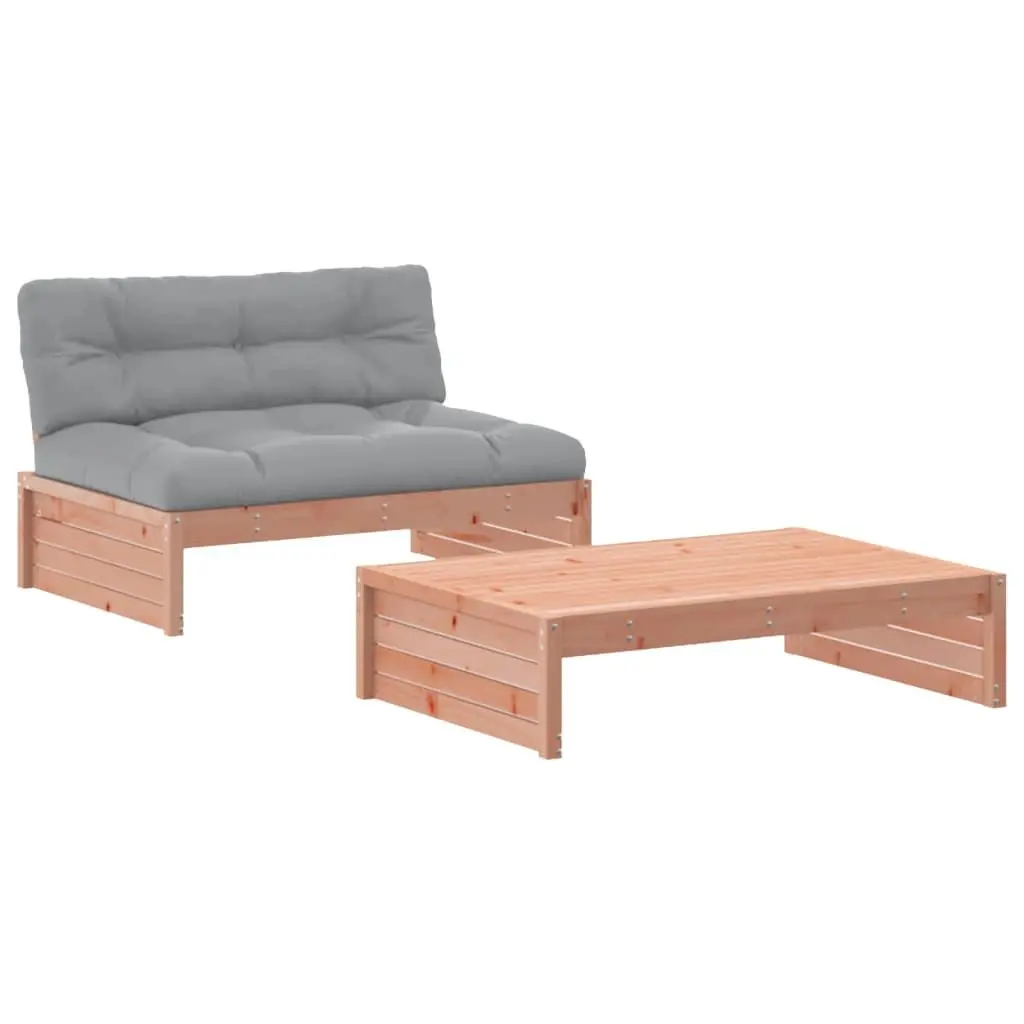 Garden Lounge Set 2 Piece Outdoor Furniture with Cushions Solid Wood Patio
