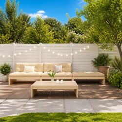 Garden Lounge Set 4 Piece Outdoor Furniture Patio Sofa with Cushions Wood