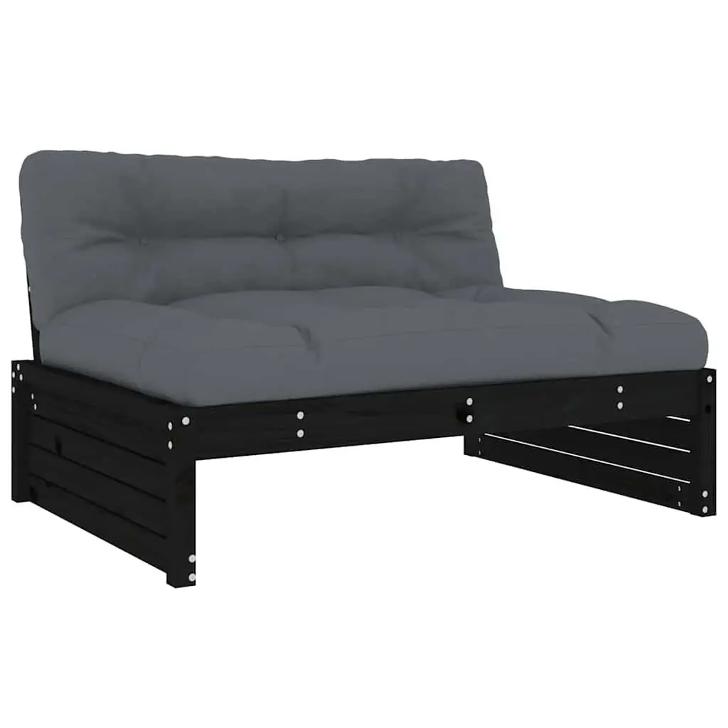 Garden Lounge Set 5 Piece Outdoor Furniture Patio Seating with Cushions Black