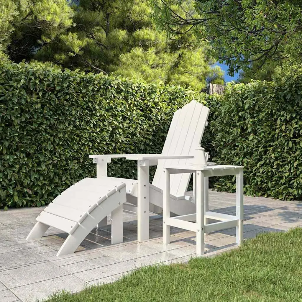 Adirondack Side Table Weather-Resistant White 38x38x46cm