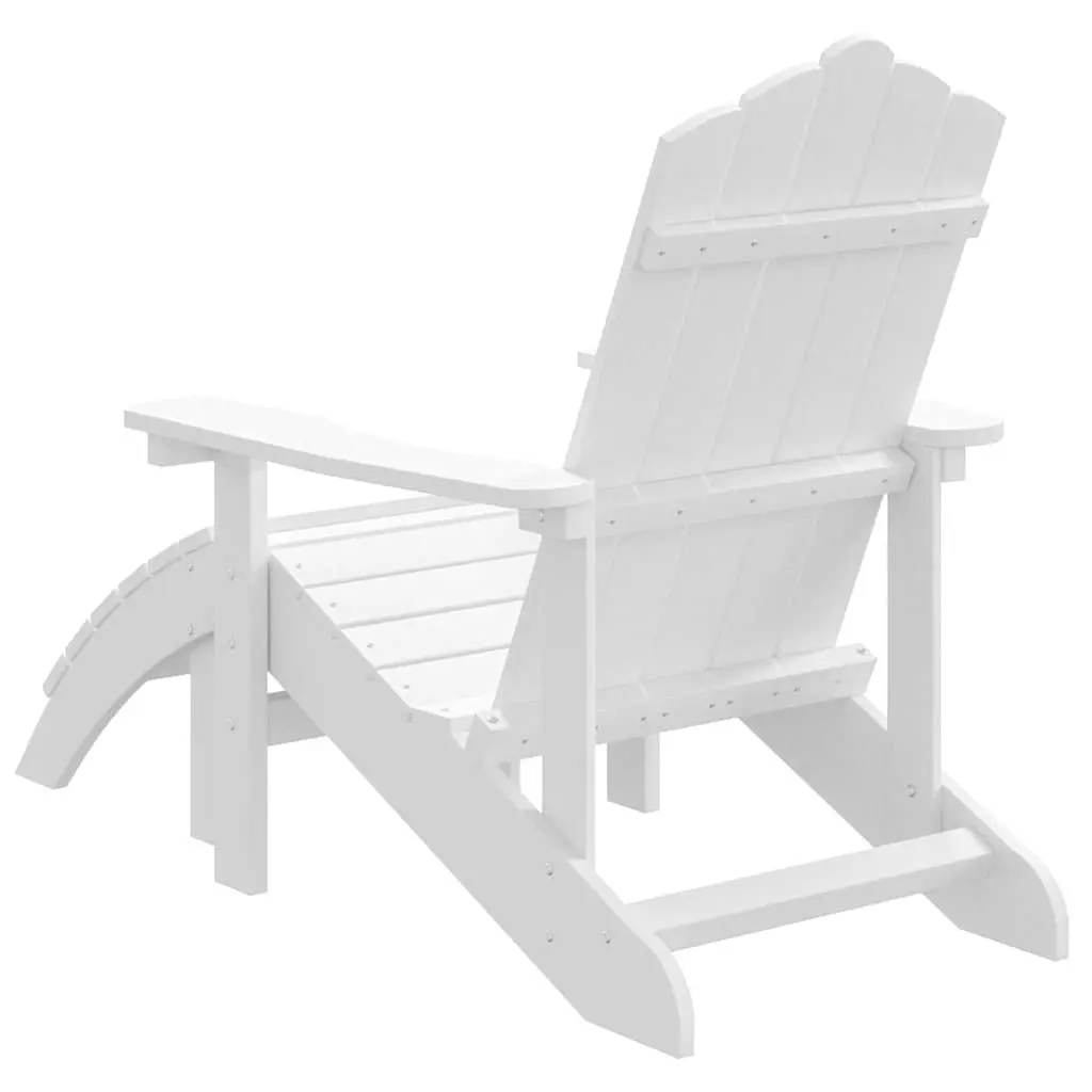 Adirondack Chair with Detachable Footstool Weather-resistant White