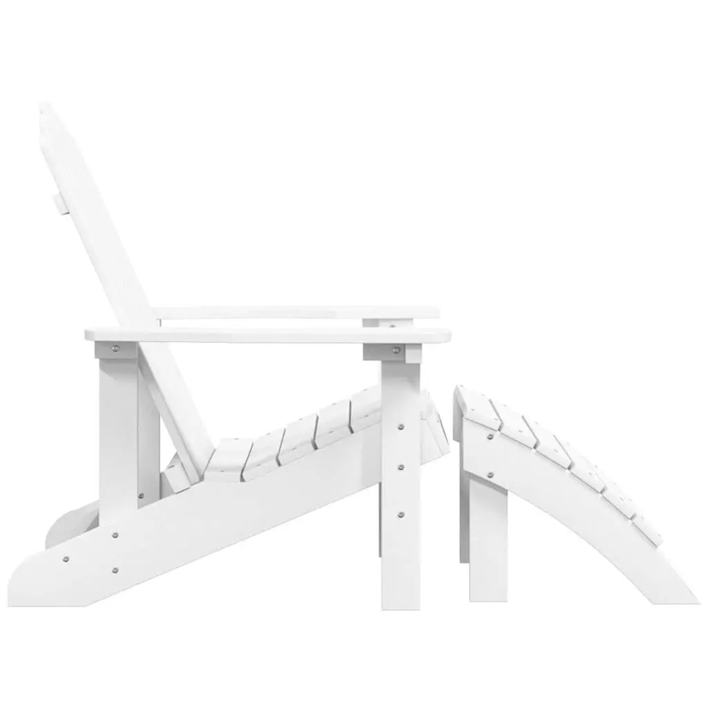 Adirondack Chair with Detachable Footstool Weather-resistant White