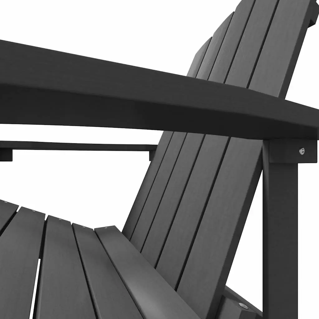 Adirondack Chair with Detachable Footstool Weather-resistant HDPE Anthracite
