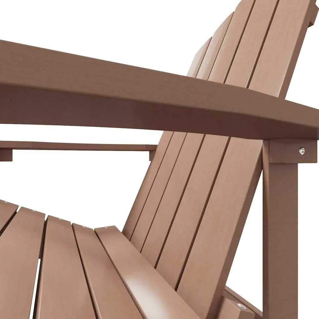 Outdoor Seating Adirondack Chair with Removable Footrest Brown Garden